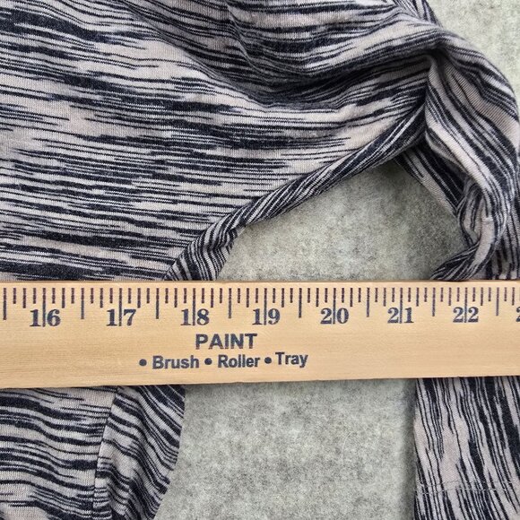 Cato Womens 3/4 Sleeve Striped Knit Top Size S Lightweight Black/Tan Polyester - Picture 7 of 8